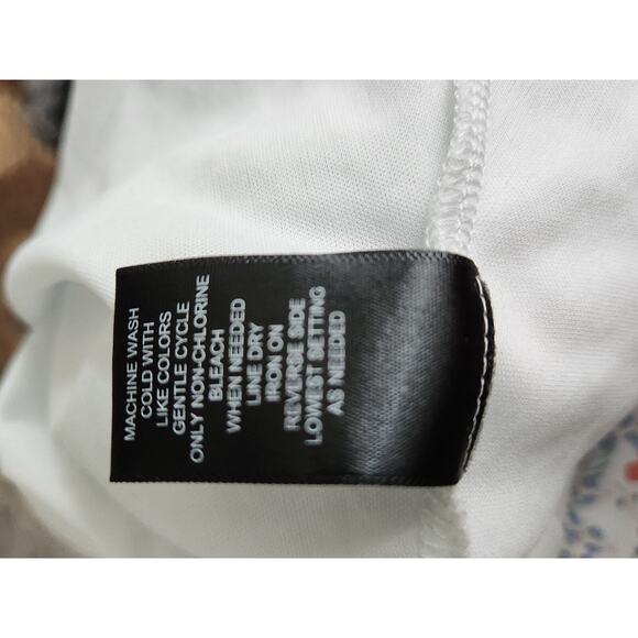 Trixxi XL white red blue ditsy floral tie waist knee length flowy tank dress - Picture 4 of 9